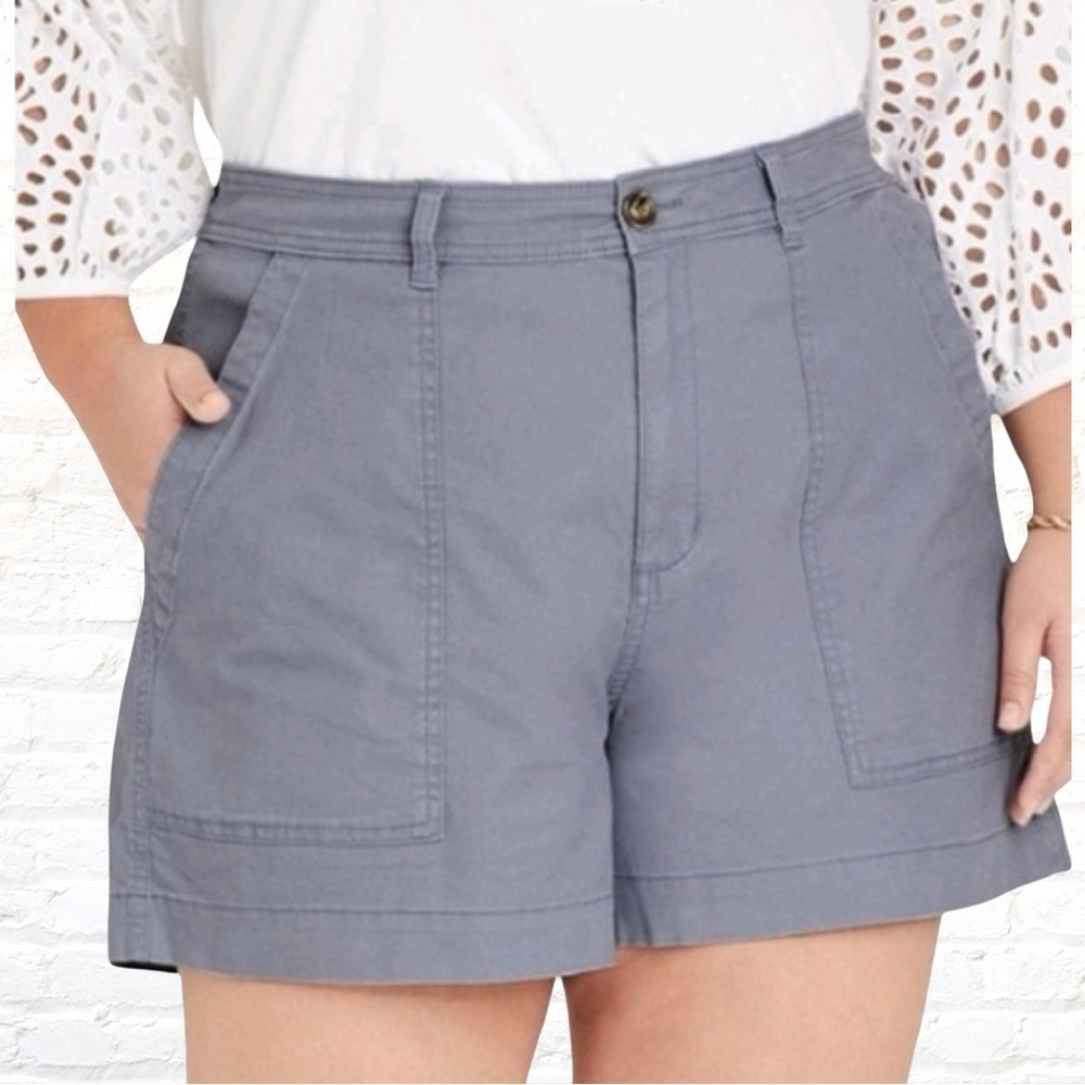 A New Day Flat Front Grey Canvas Shorts Size 18 - Picture 8 of 9